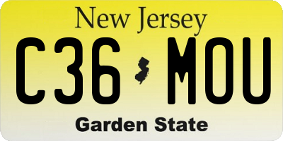 NJ license plate C36MOU