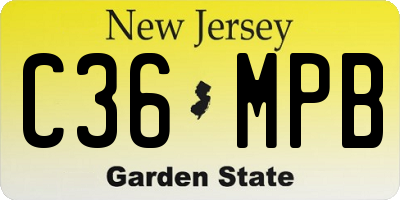 NJ license plate C36MPB