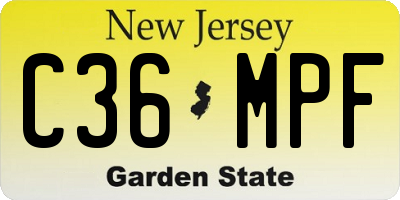 NJ license plate C36MPF