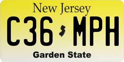 NJ license plate C36MPH
