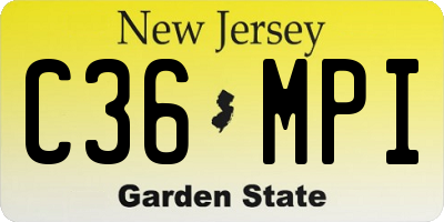 NJ license plate C36MPI
