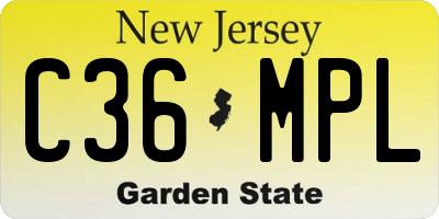 NJ license plate C36MPL