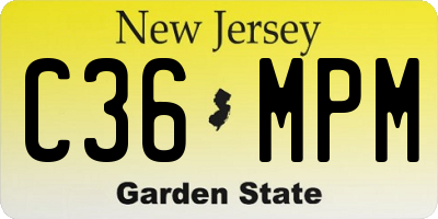 NJ license plate C36MPM