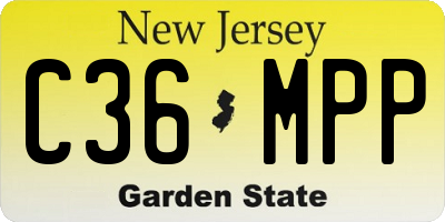 NJ license plate C36MPP