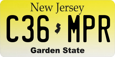 NJ license plate C36MPR