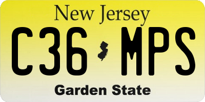 NJ license plate C36MPS