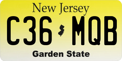 NJ license plate C36MQB