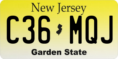 NJ license plate C36MQJ