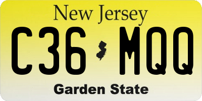NJ license plate C36MQQ