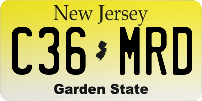 NJ license plate C36MRD