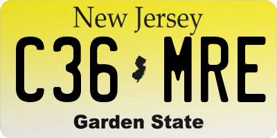 NJ license plate C36MRE