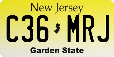 NJ license plate C36MRJ