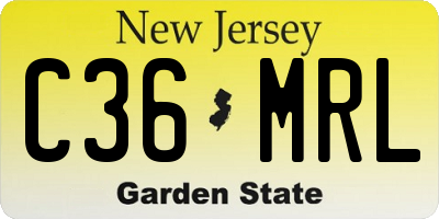 NJ license plate C36MRL