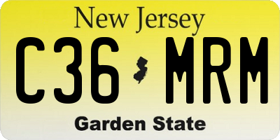 NJ license plate C36MRM