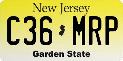 NJ license plate C36MRP