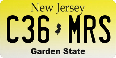 NJ license plate C36MRS