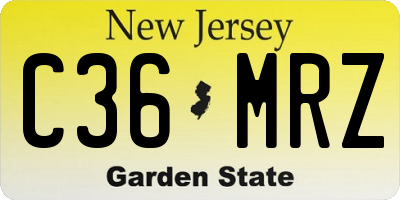 NJ license plate C36MRZ