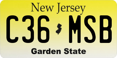 NJ license plate C36MSB