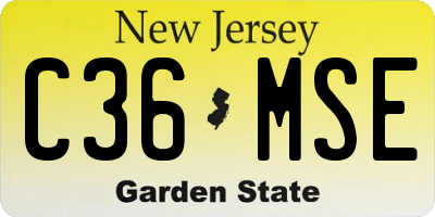 NJ license plate C36MSE