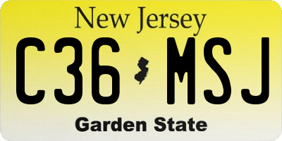 NJ license plate C36MSJ