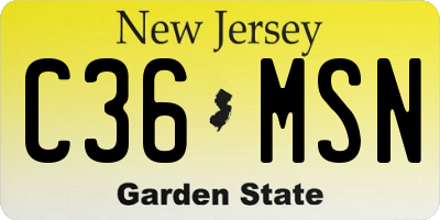 NJ license plate C36MSN