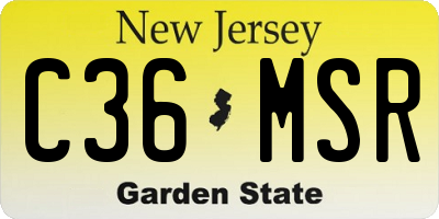 NJ license plate C36MSR
