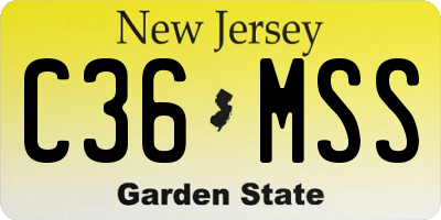 NJ license plate C36MSS