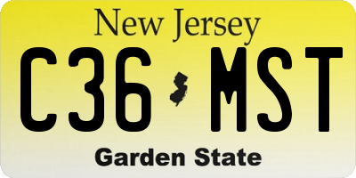 NJ license plate C36MST