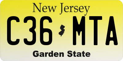 NJ license plate C36MTA