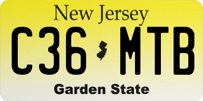 NJ license plate C36MTB