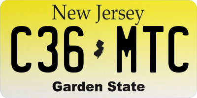 NJ license plate C36MTC