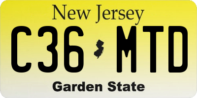NJ license plate C36MTD