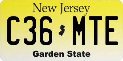 NJ license plate C36MTE