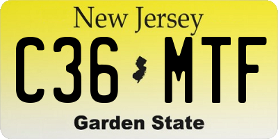 NJ license plate C36MTF