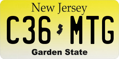 NJ license plate C36MTG
