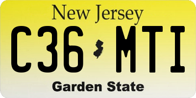 NJ license plate C36MTI