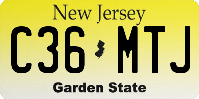 NJ license plate C36MTJ