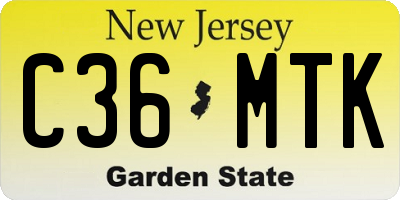 NJ license plate C36MTK