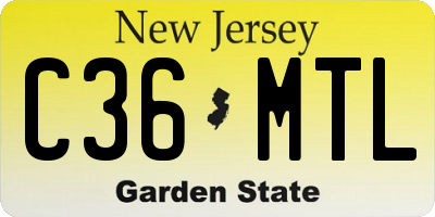 NJ license plate C36MTL