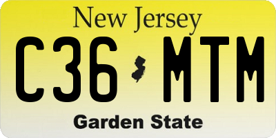 NJ license plate C36MTM