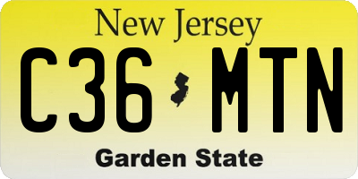 NJ license plate C36MTN