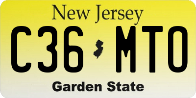 NJ license plate C36MTO