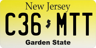 NJ license plate C36MTT