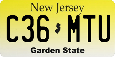 NJ license plate C36MTU