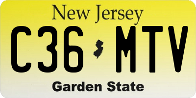 NJ license plate C36MTV