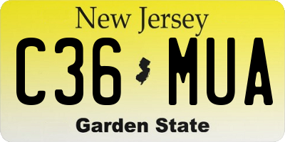 NJ license plate C36MUA