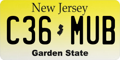 NJ license plate C36MUB