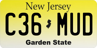 NJ license plate C36MUD