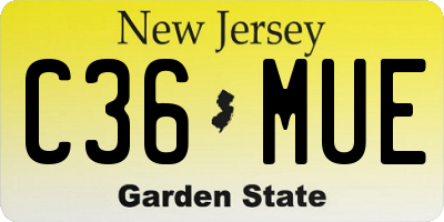 NJ license plate C36MUE