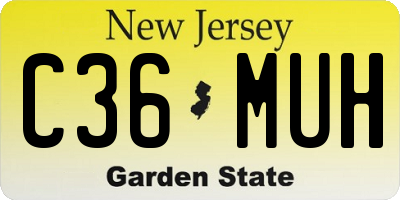 NJ license plate C36MUH